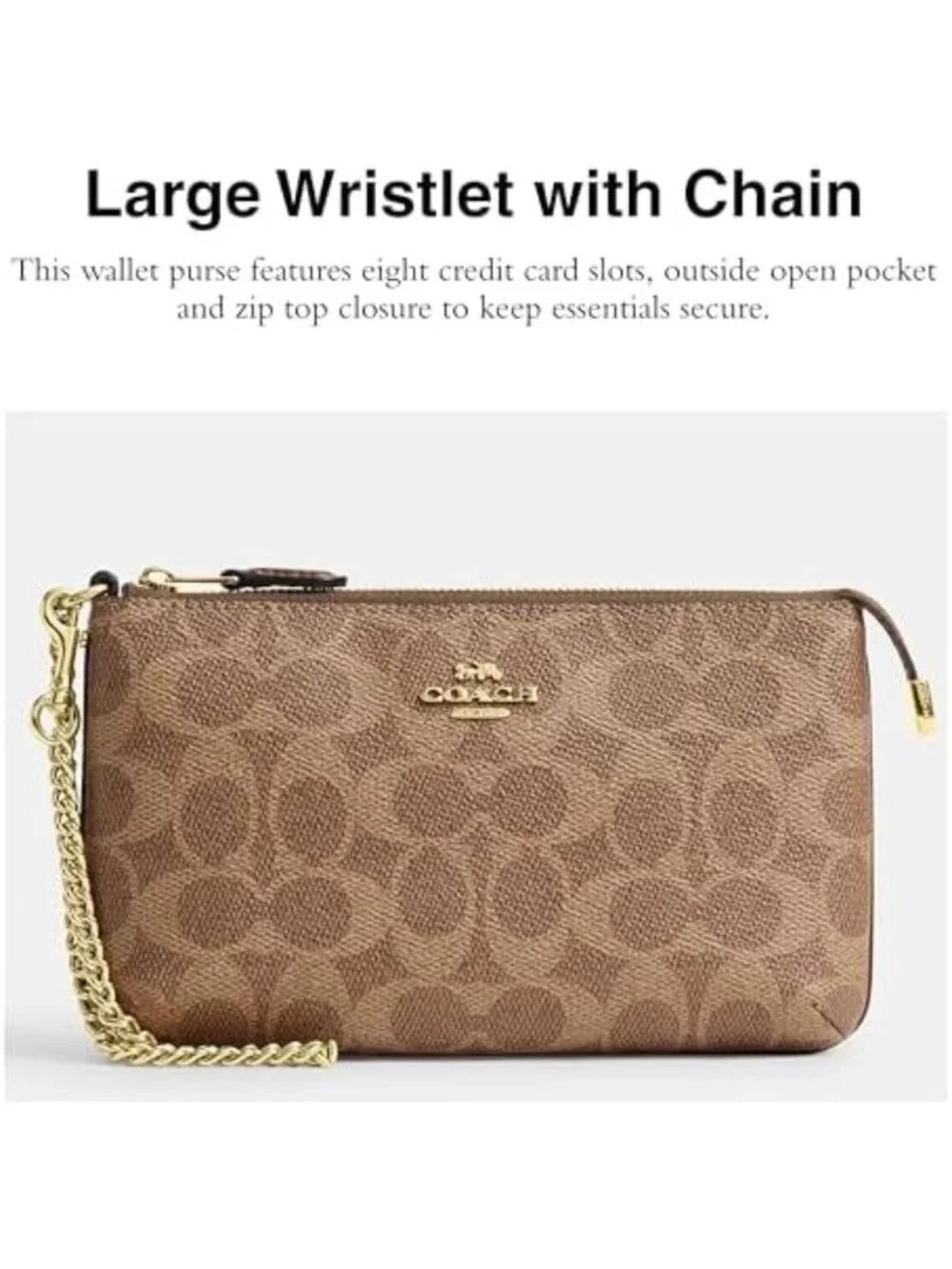 Stylish Women's Crossgrain Leather Wristlet with Chain - Perfect for Everyday